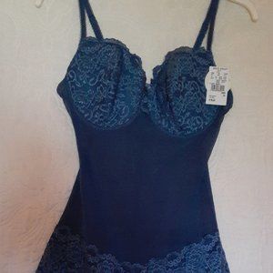 Plus Size Royal Blue & Lace Teddy